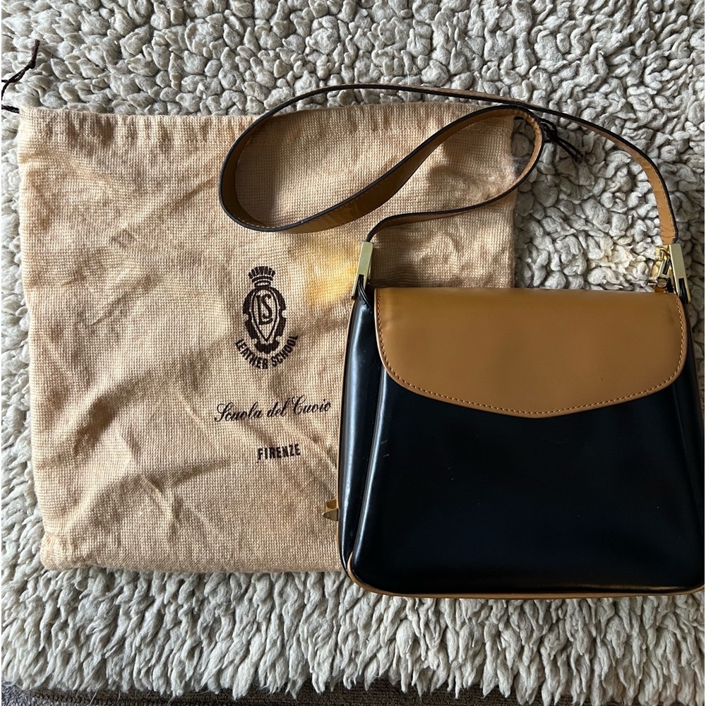 Camel/black Scuola Del Cuoio Handbag